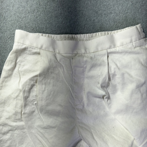 Banana Republic Pants Womens M Wide Leg Flare Linen Blend Pockets High Rise Crop - Picture 5 of 10